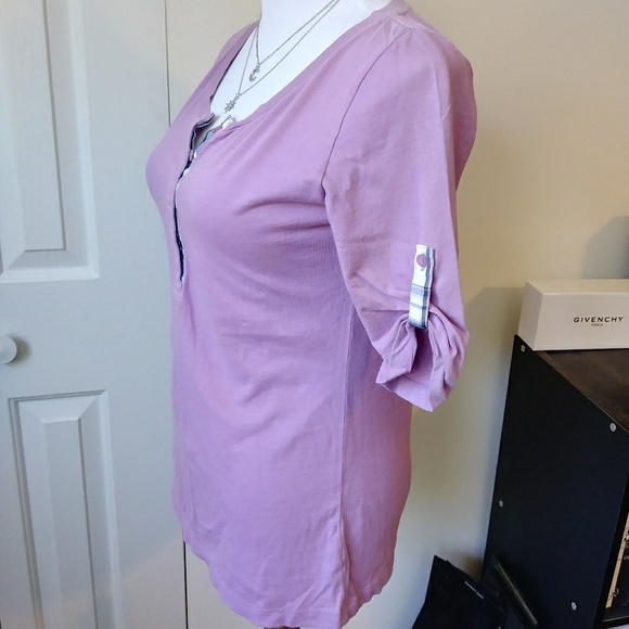 Lavender dream plaid accent casual Merona top - Picture 4 of 6